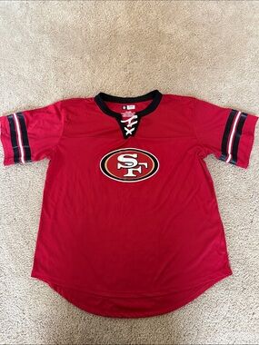 Women’s Red San Francisco 49ers Short Sleeve Jersey Top